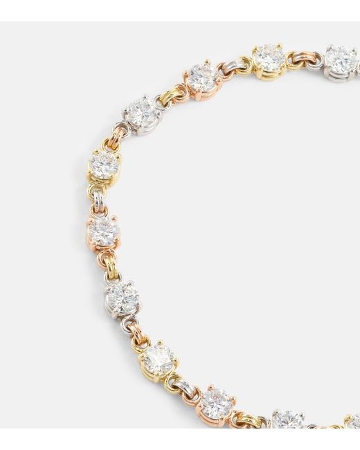 Spinelli Kilcollin Metallic Aysa 18kt Yellow, Rose, And White Gold Tennis Bracelet With Diamonds