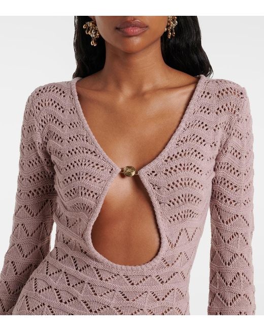 Bananhot Pink Rey Knitted Cotton-Blend Minidress