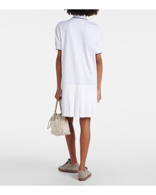 Brunello Cucinelli White Cotton Piqué Polo Minidress