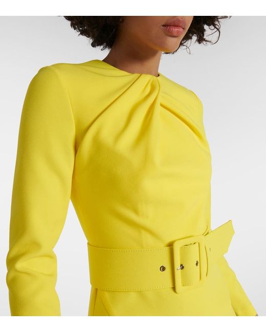 Vestido midi de crepe fruncido Safiyaa de color Yellow
