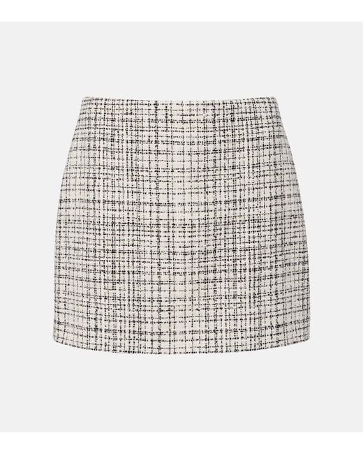 Valentino Natural Cotton-Blend Tweed Miniskirt