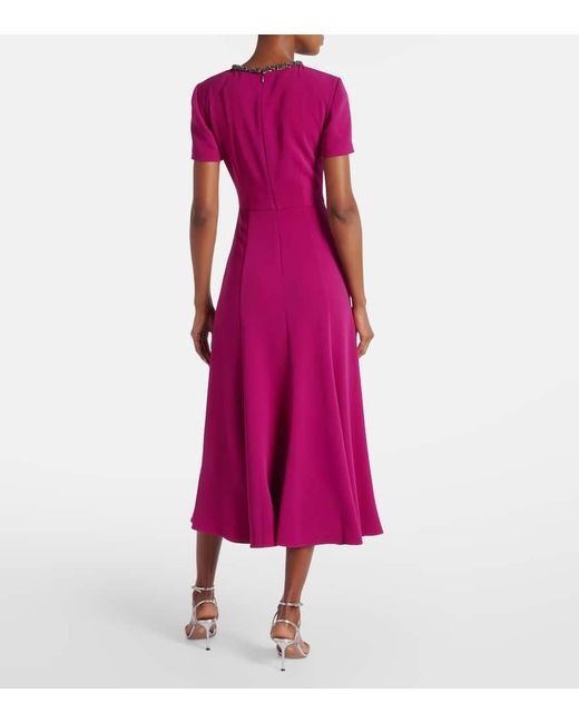 Roland Mouret Women's Purple Cady Crystal Midi Dress casual dresses