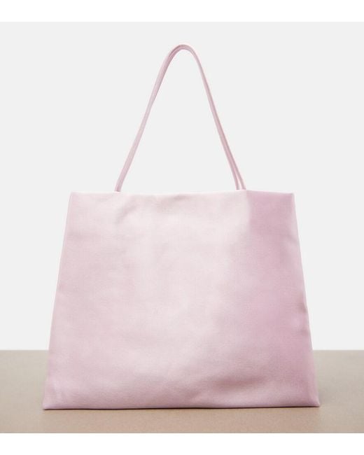 The Row Pink Cecily Medium Satin Tote Bag
