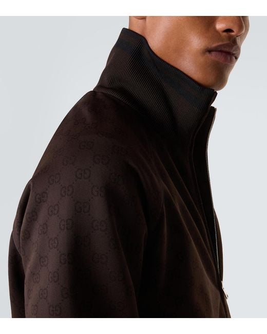 Gucci Black Gg Jacquard Track Jacket for men