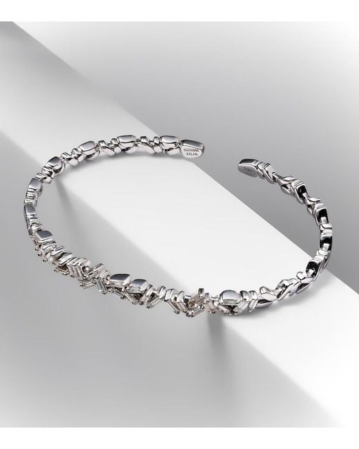 Suzanne Kalan Metallic Fireworks 18Kt Cuff Bracelet With Diamonds
