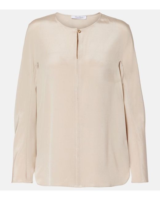 Max Mara Natural Mitico Silk-Blend Blouse