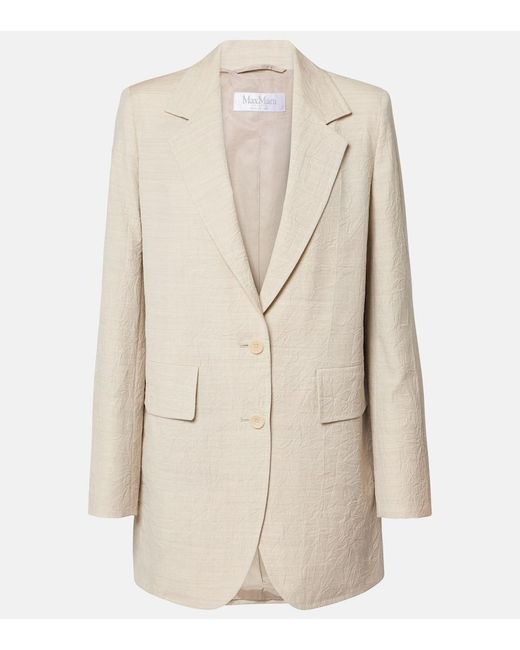 Max Mara Natural Single-Breasted Wool Blazer