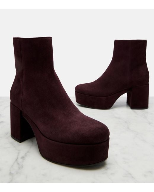 Gianvito Rossi Purple Sally Suede Ankle Boots