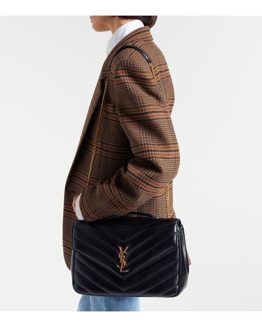 Bolso Al Hombro Loulou Large De Piel Saint Laurent de color Black