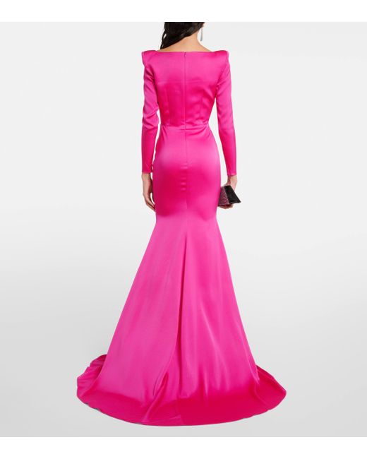 Alex Perry Pink Satin Gown