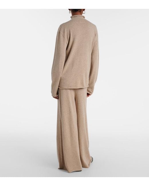 Jil Sander Brown Cashmere Turtleneck Top