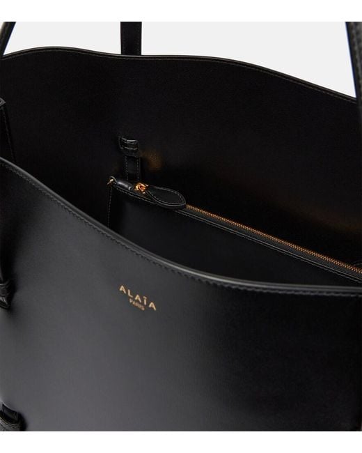 Alaïa Black Mina 50 Large Leather Tote Bag