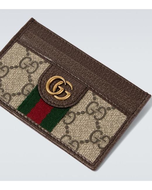 Gucci White Ophidia Leather-Trimmed Card Case for men