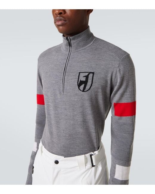 Toni Sailer Gray Hupert Wool Half-Zip Sweater for men