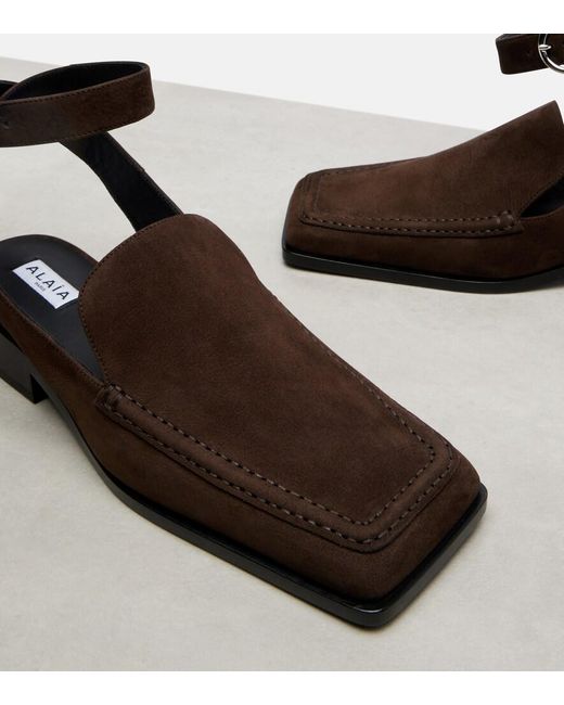 Alaïa Brown Leather Flats