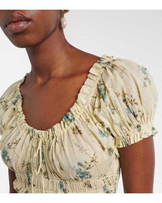 Doen Metallic Midikleid Ashlynn Aus Baumwolle