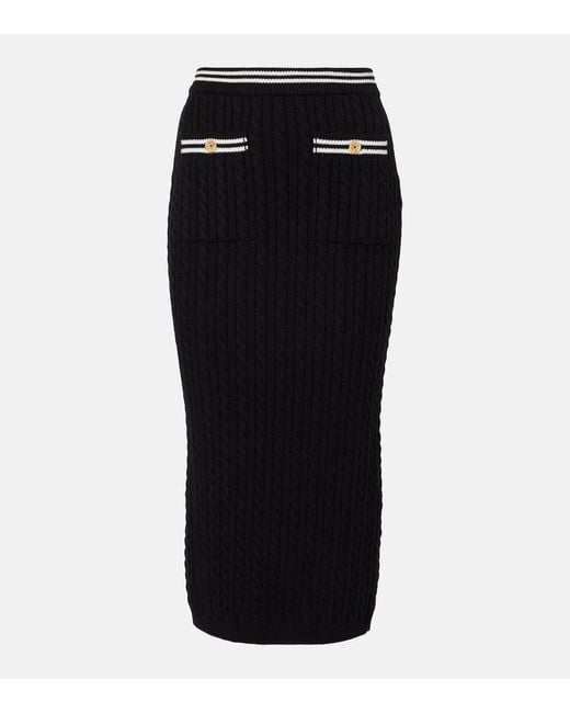 Alessandra Rich Black Midirock Aus Strick