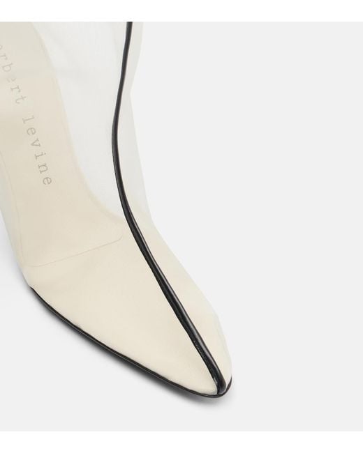 Herbert Levine White Drawing A Blank 85 Mesh Mid-Calf Boots