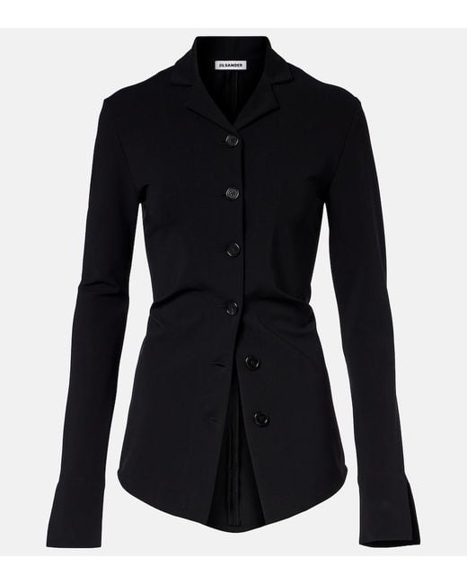Jil Sander Black Jersey Top