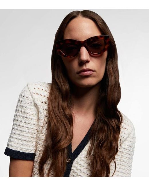Gucci Brown Interlocking G Cat-Eye Sunglasses