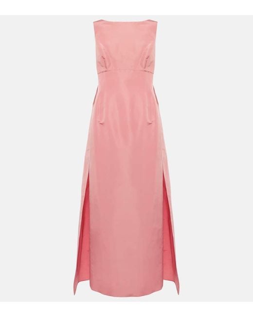Robe Longue En Soie Oscar de la Renta en coloris Pink