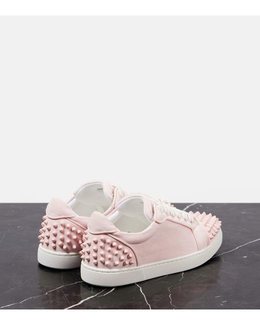 Christian Louboutin Pink Vieira 2 Studded Leather Sneakers