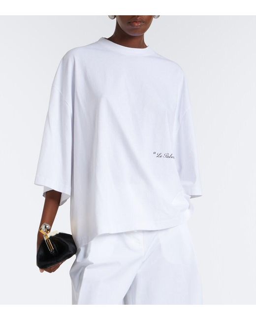 Jacquemus White Le Palmier Printed Cotton Jersey T-Shirt