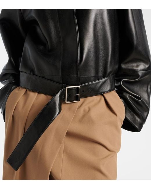 Loewe Black Cropped Leather Jacket