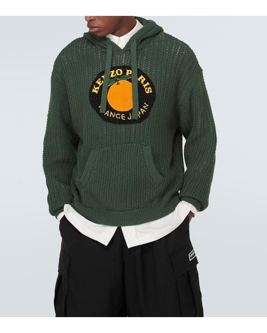 KENZO Green Fruit Stickers Cotton Sweatshirt for men