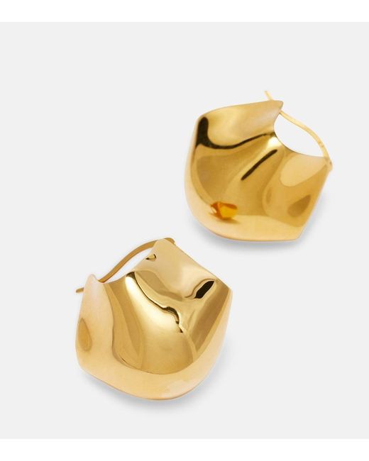 Khaite Metallic Lotus 18Kt-Plated Earrings