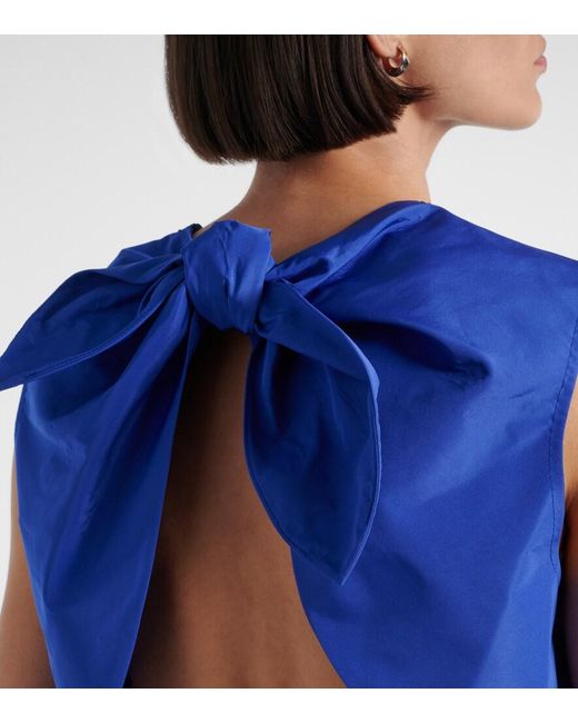 Patou Blue Open-Back Faille Top