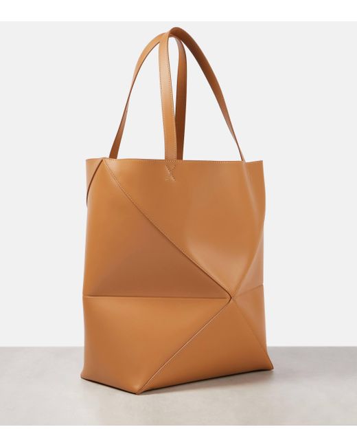 Loewe Brown Puzzle Fold Xl Leather Tote Bag