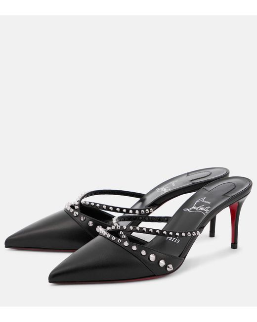 Christian Louboutin Black Tatoosh Spikes 70 Leather Mule