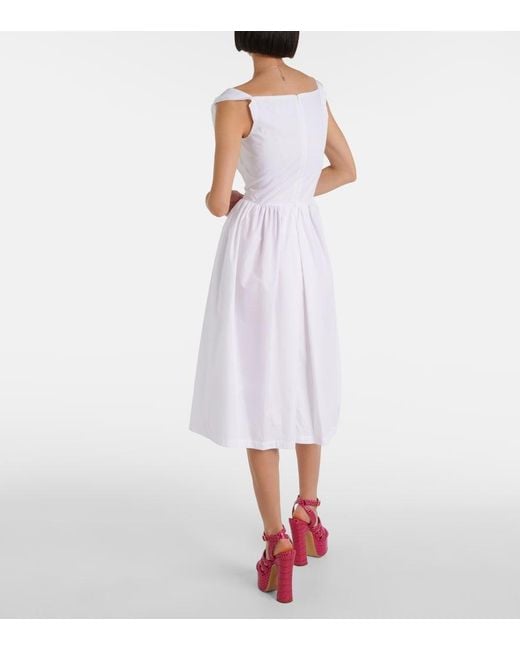 Vivienne Westwood White Sunday Gathered Cotton-Poplin Dress