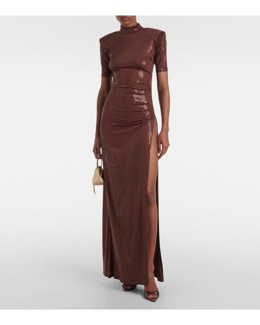 The New Arrivals Ilkyaz Ozel Purple Pernille Crepe Gown