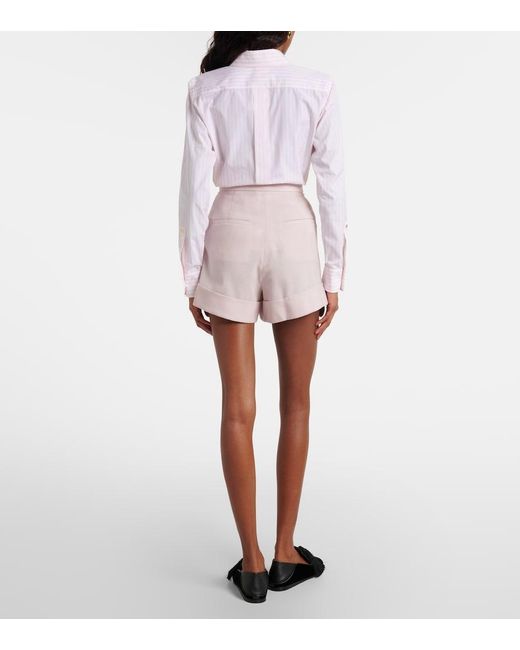 Max Mara Pink Celebre Wool-Blend Shorts