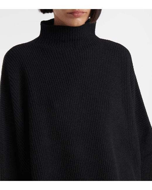 FFORME Black Kimm Cashmere-Blend Mock Neck Sweater
