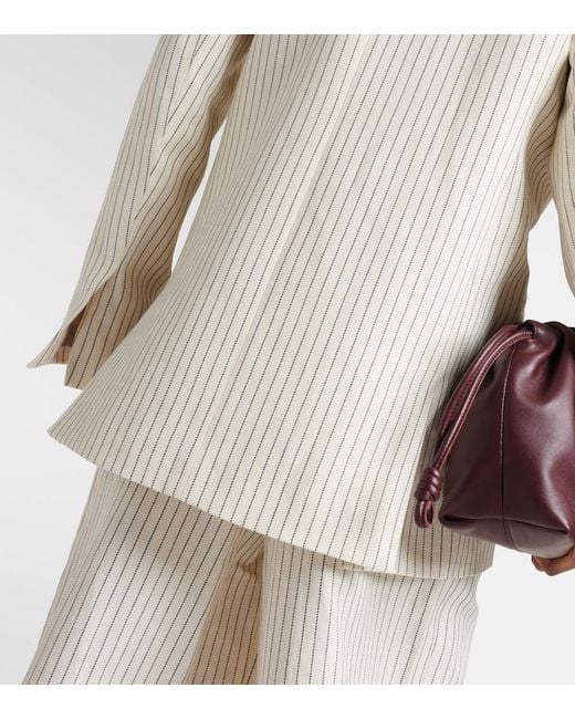 FRAME White Striped Cotton And Linen Blazer