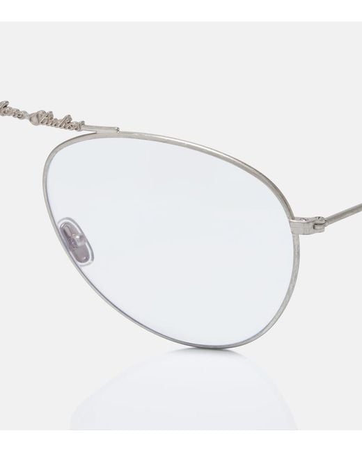 Acne Metallic Logo Aviator Glasses