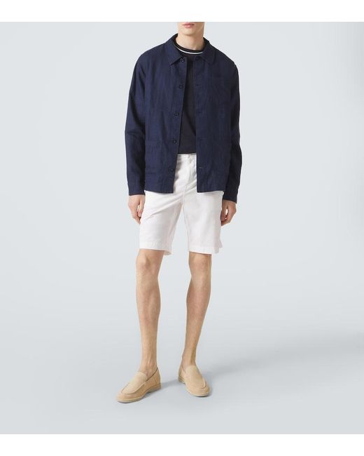 Vilebrequin Blue Linen Overshirt for men
