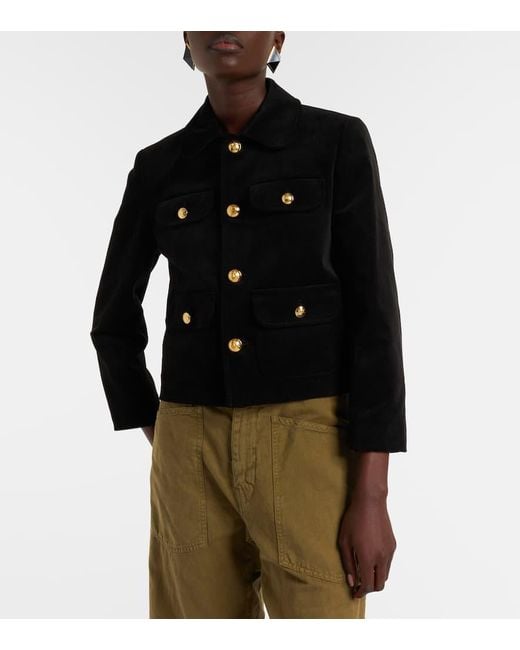Nili Lotan Black Chamonix Cropped Cotton-Blend Jacket