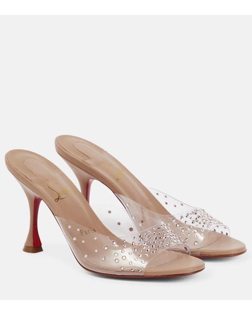 Christian Louboutin Multicolor Nudes Degramule Embellished Mules