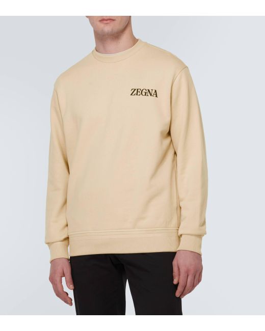 Sweat-shirt en coton a logo Zegna pour homme en coloris Natural