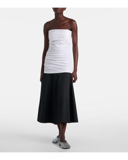 Proenza Schouler White Lena Strapless Cotton-Blend Top