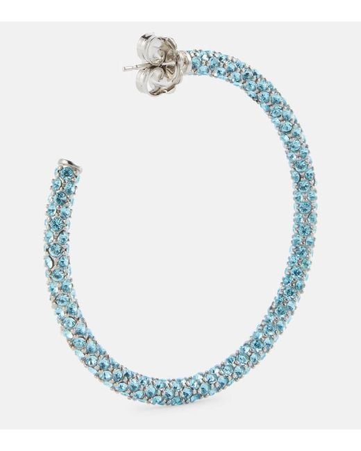 AMINA MUADDI Blue Cameron Crystal-embellished Earrings