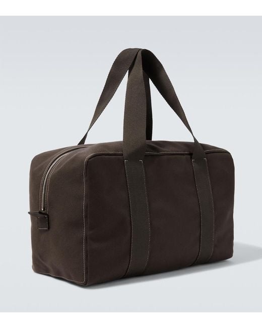 The Row Black Sisal Canvas Duffel Bag for men