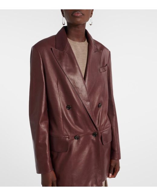 Max Mara Brown Duse Leather Jacket
