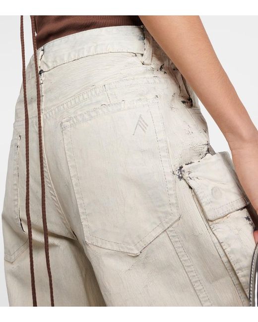 The Attico Natural Cargohose Fern Aus Denim