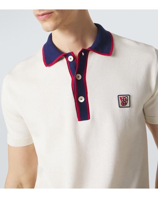 Valentino White Cotton Polo Sweater for men