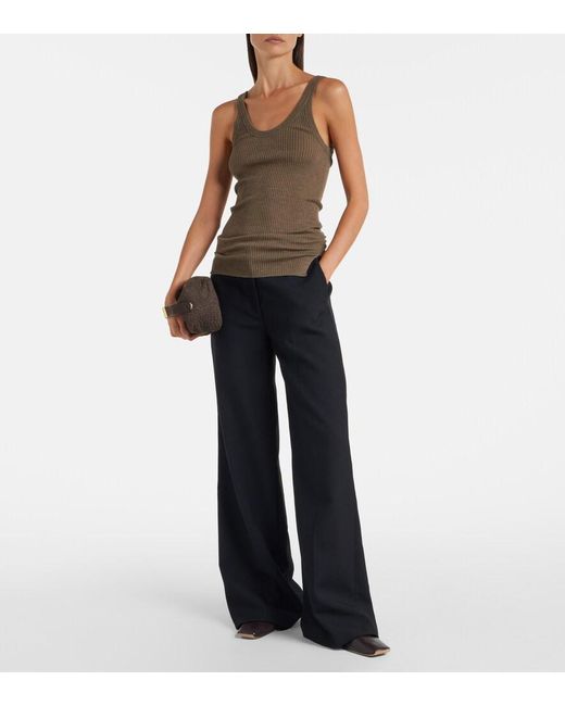 Calvin Klein Brown Ella Ribbed-Knit Wool Tank Top